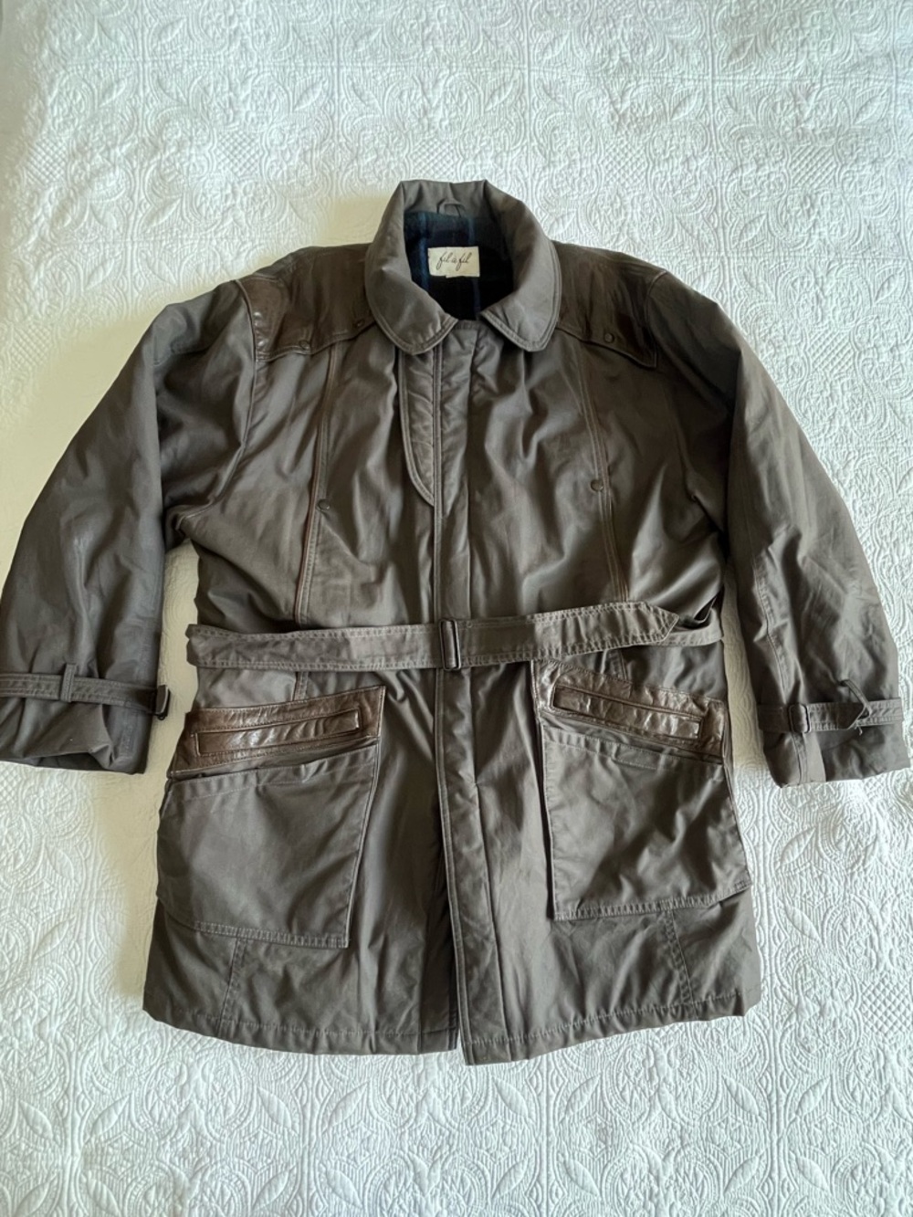 Made In Canada Men's Brown Belted Field Coat Jacket
